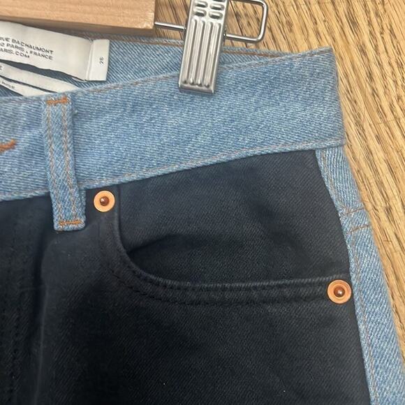 IRO STRAIGHT LEG HIGH RISE JEANS RAW TWO TONE HEM MADE IN ITALY SIZE 26 - Picture 9 of 10